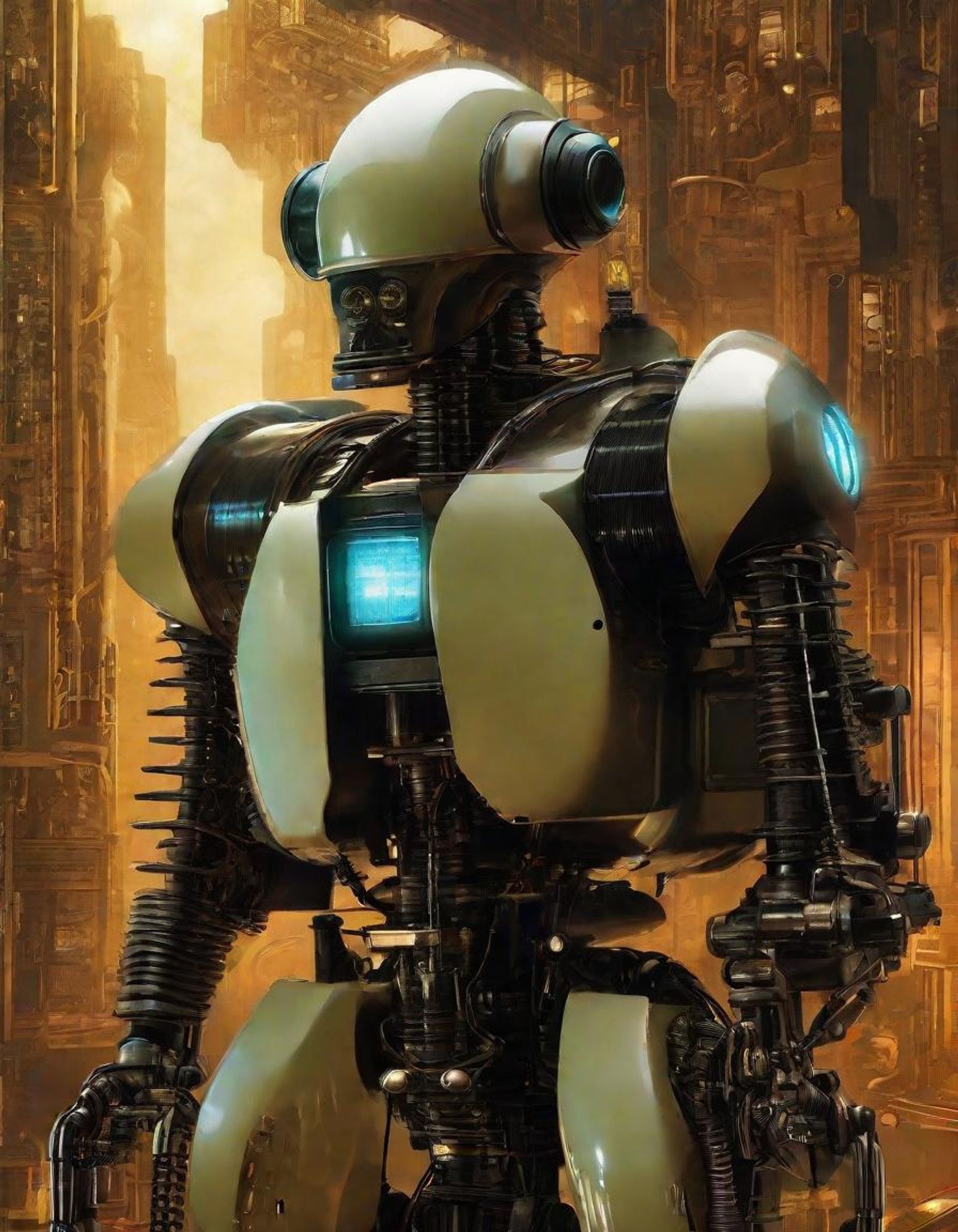 RetroFuturistic Droid - AI Generated Artwork - NightCafe Creator