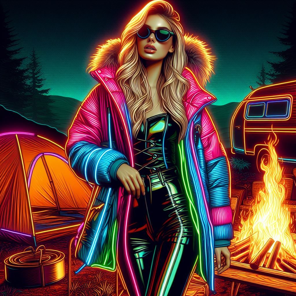 Party gathering at campsite