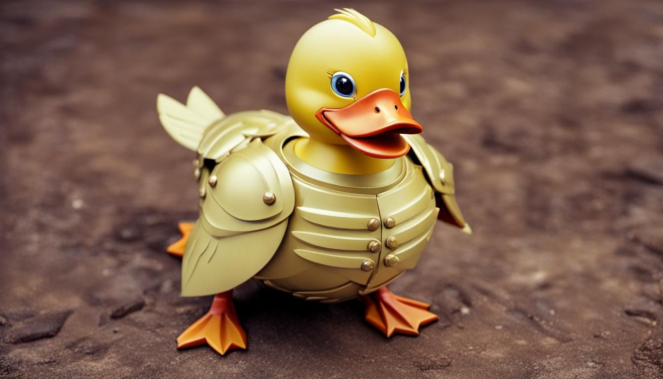 cute little duck in armor