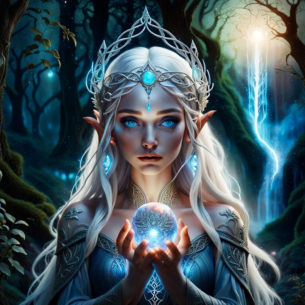 Lunalia the Moon Elf - AI Generated Artwork - NightCafe Creator