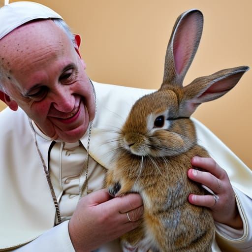 Pope Francis Kisses A Rabbit Ai Generated Artwork Nightcafe Creator