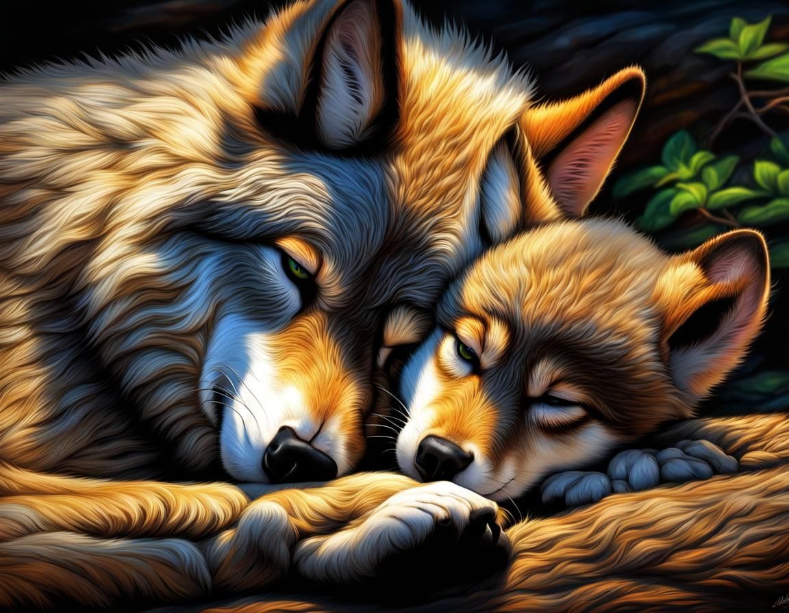 Cub and Mother  by @Aliester Mikkal Beck