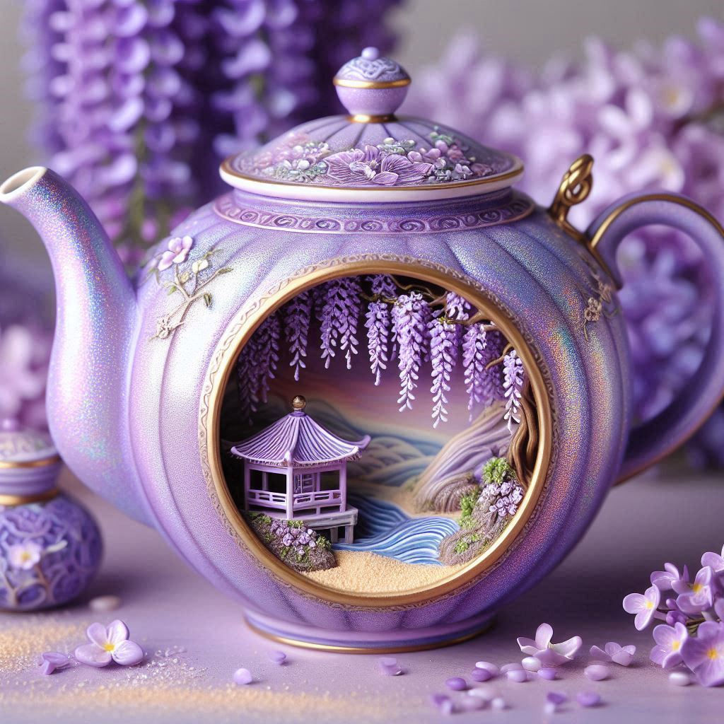 Lilac Wisteria Teapot