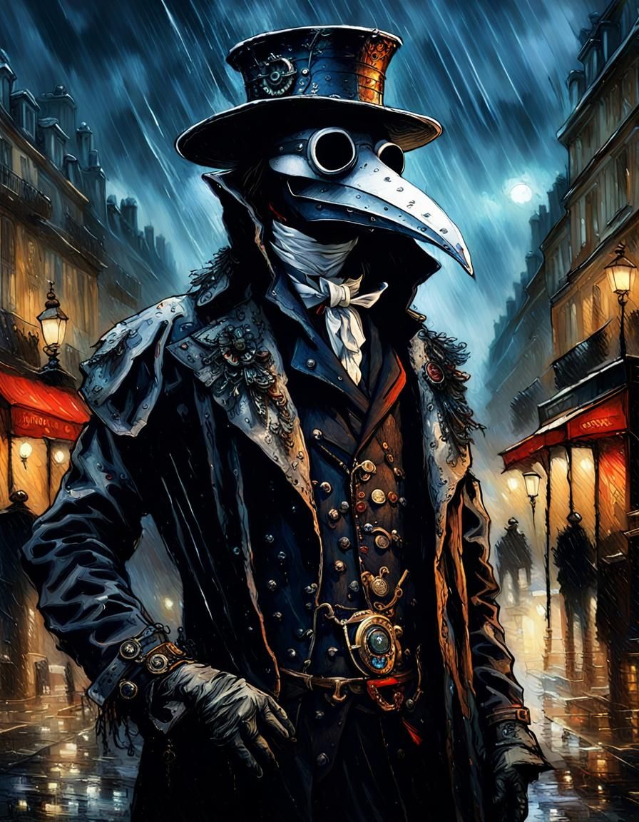 Steampunk plague doctor   by @Roswarcus