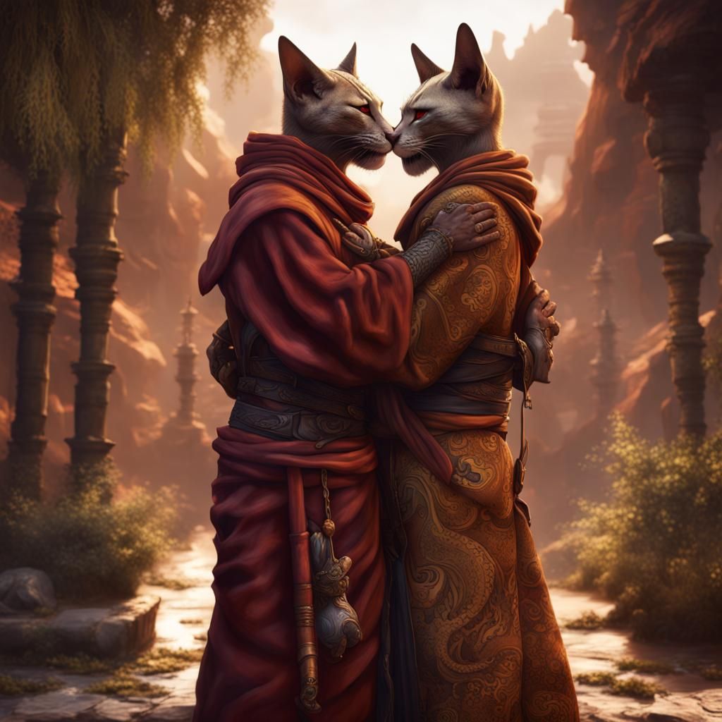 Tabaxi monks in love - AI Generated Artwork - NightCafe Creator