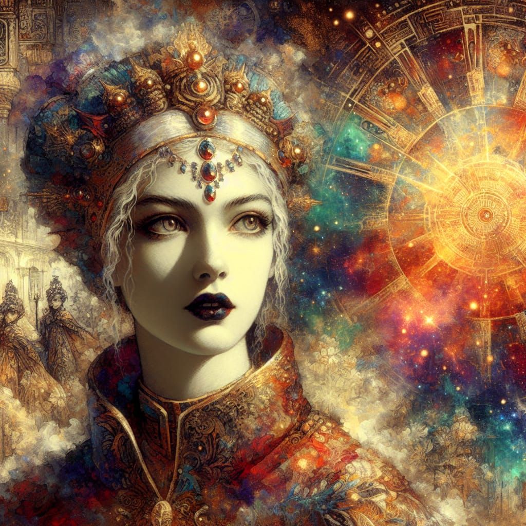 Gothic Vampire Oil Painting with Dynamic Lighting