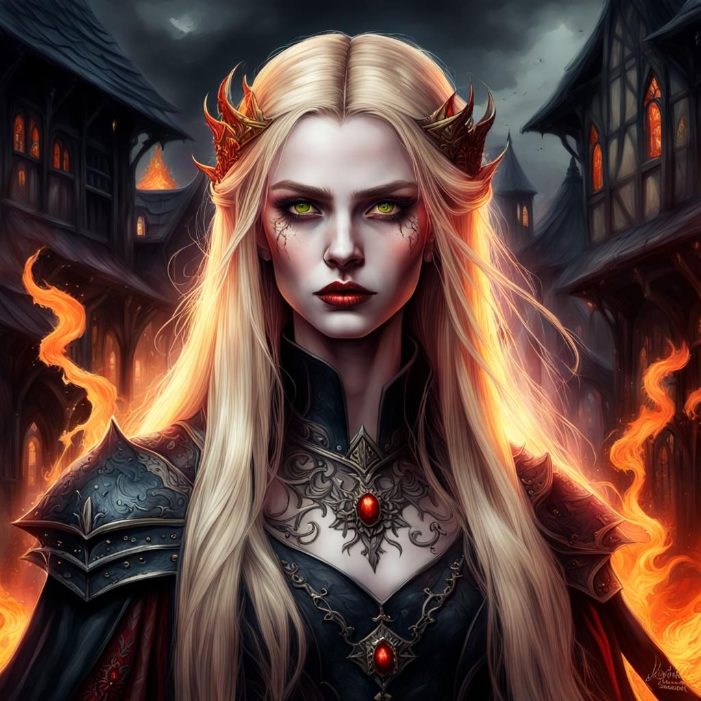 Highly detailed portrait of a powerful vampire queen - AI Generated ...