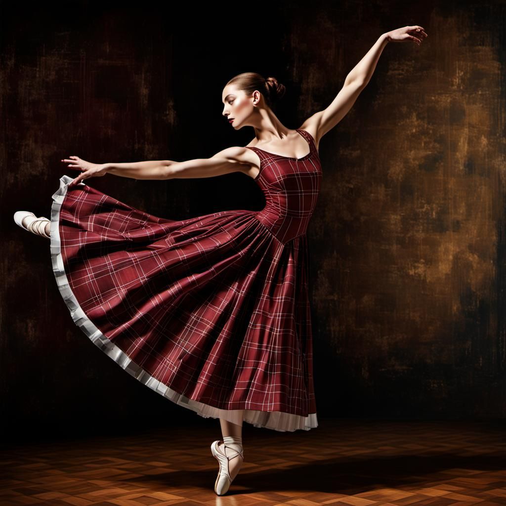 Plaid Enchantment: A Ballerina's Grace  by @NebulaKnight