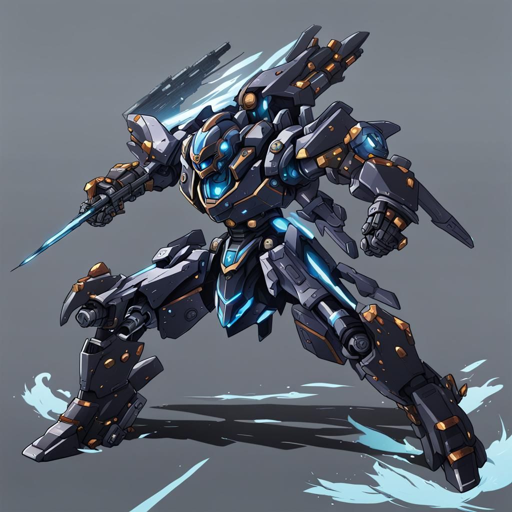 USING GREATSWORD accelworld mech by artist "anime", Anime Ke...