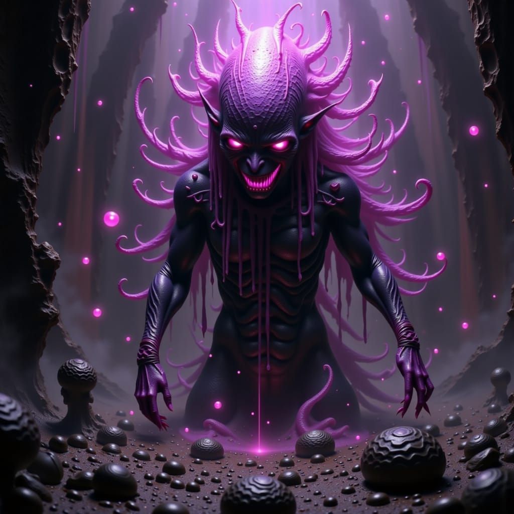 Masterpiece Monday. Surrealism. A ghoul with an ethereal glow, partially submerged in a pool of molten starlight. Its form is distorted and ...