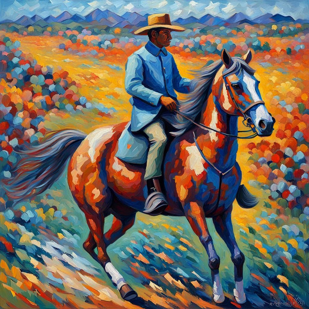 Trumpeter on horseback