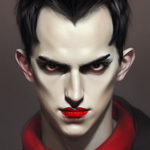 A hyper realistic portrait of a young man with short black h...