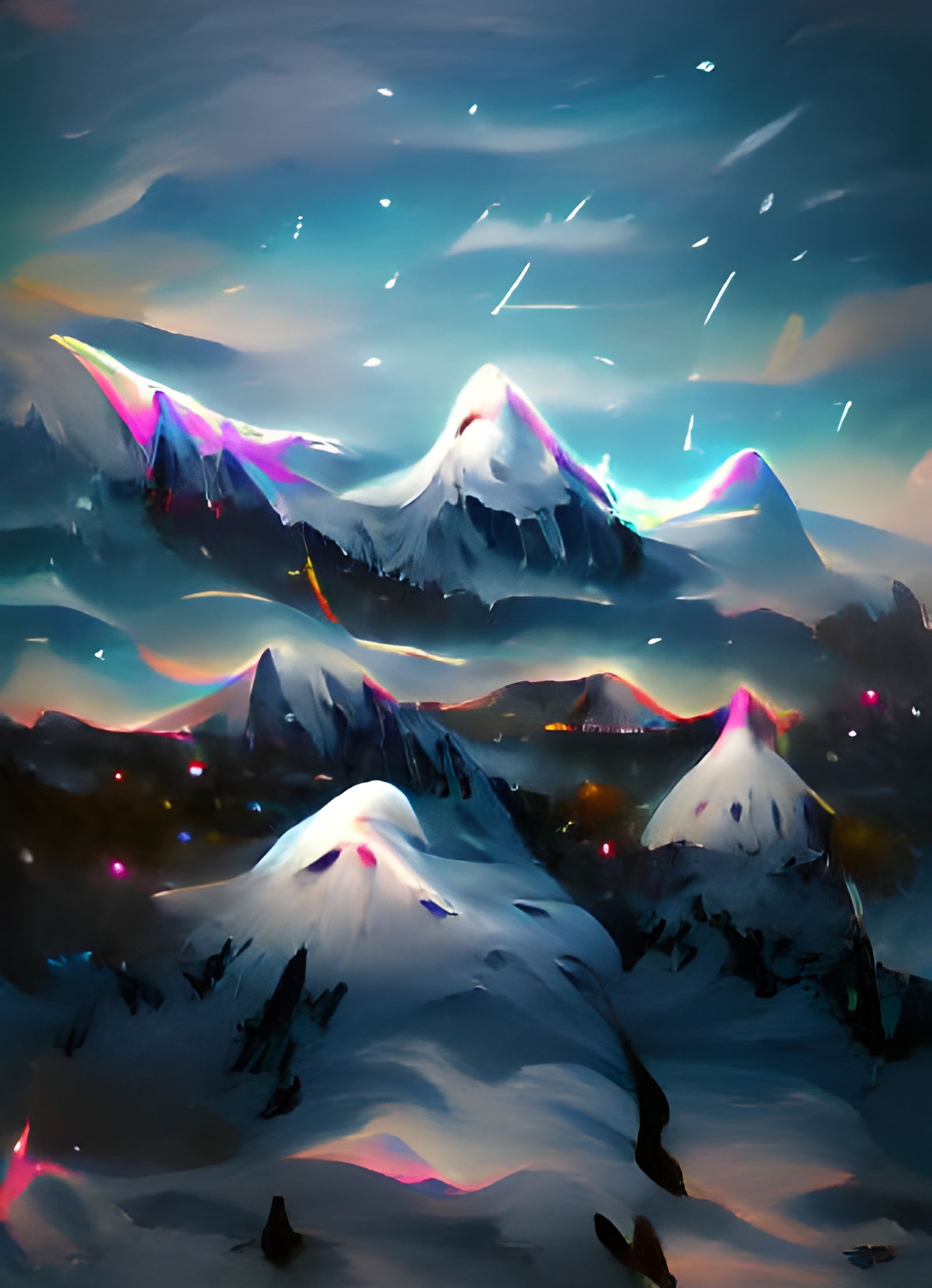 Snow mountains - AI Generated Artwork - NightCafe Creator