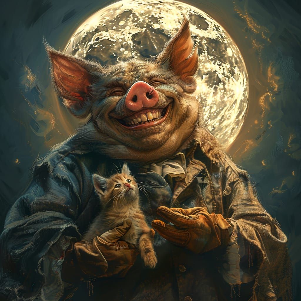 A Pig Man and His Friend