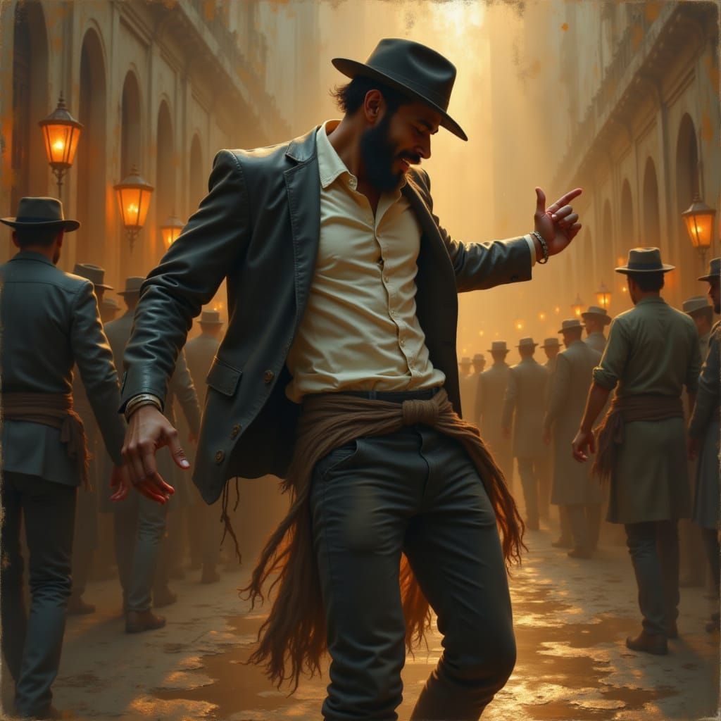 <lora:Ethereal Looks:1.0> black man dancing