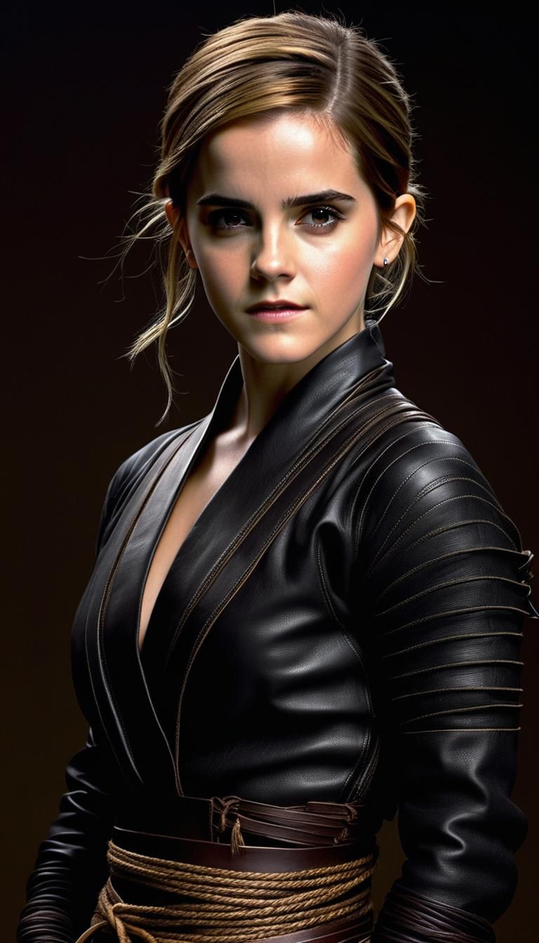 Perfect photo of Emma Watson, ninja girl in traditionnel outfit - AI ...