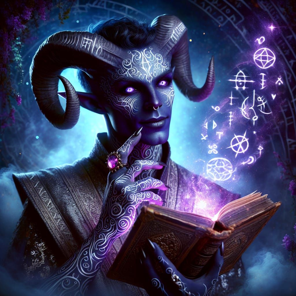 Maelaethor Kyris: Tiefling Sorcerer and Mystic  by @AGamerWithNoName