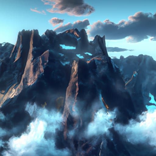 Mount Olympus at dawn with the clouds