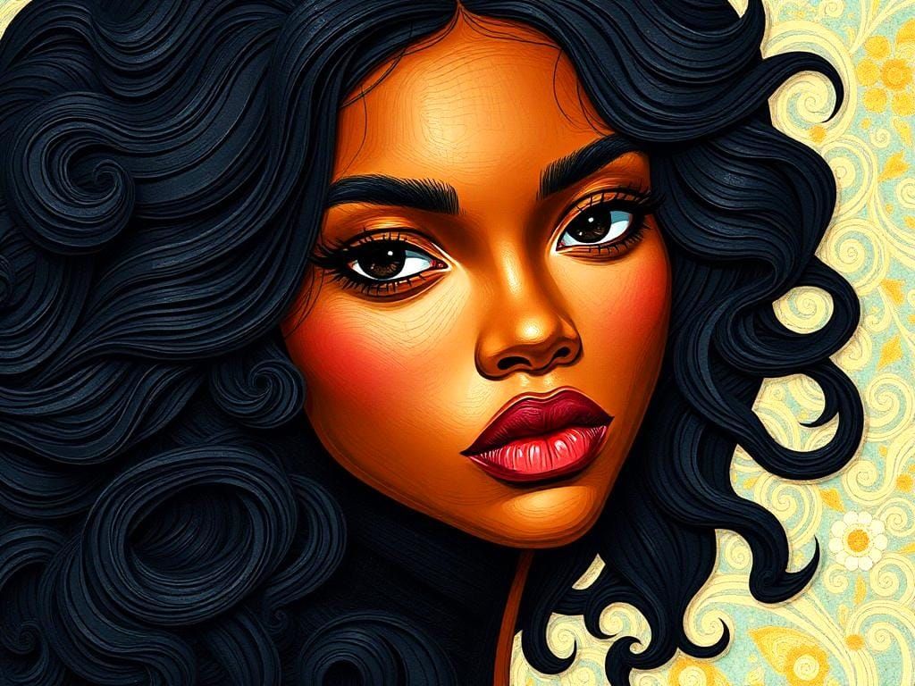 Melanated Goddess with Jet Black Hair