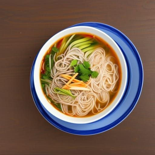 bowl of noodles with soya sauce