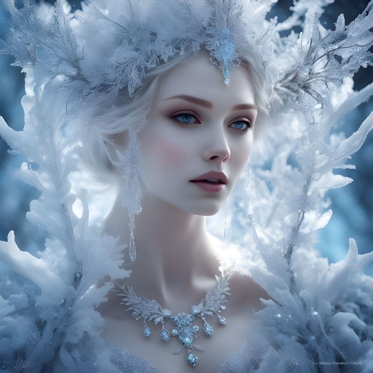 Frostiana, the Snow Fairy Queen - AI Generated Artwork - NightCafe Creator