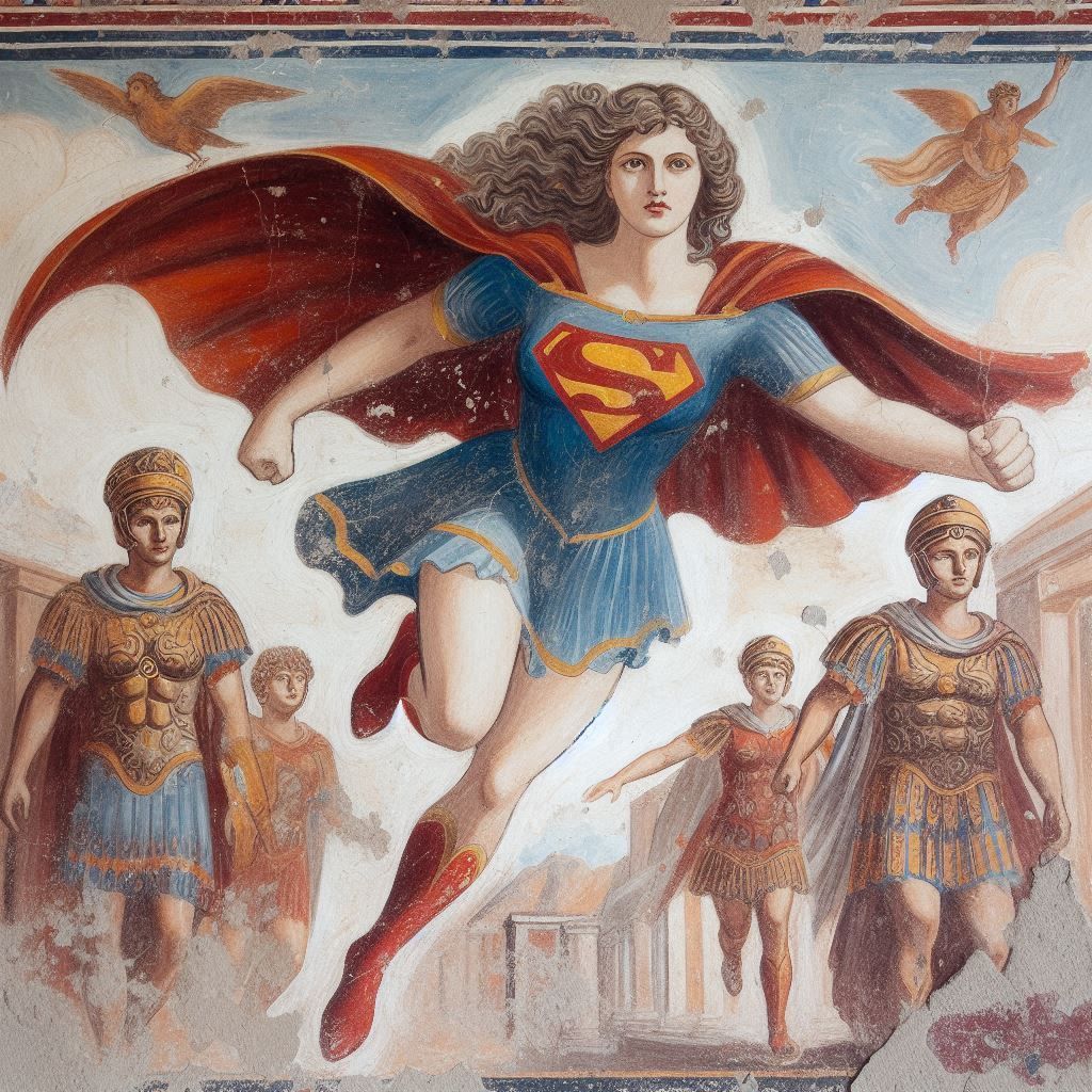 Supergirl frescoes recovered in Pompeii