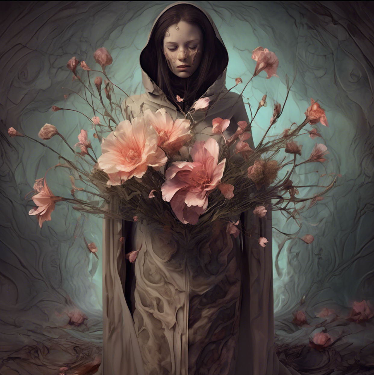 Imperfections   
splayed   
within the sorrows   
that confine   
the souls   
in ponderance   
I sip on the loneliness   
that continues...