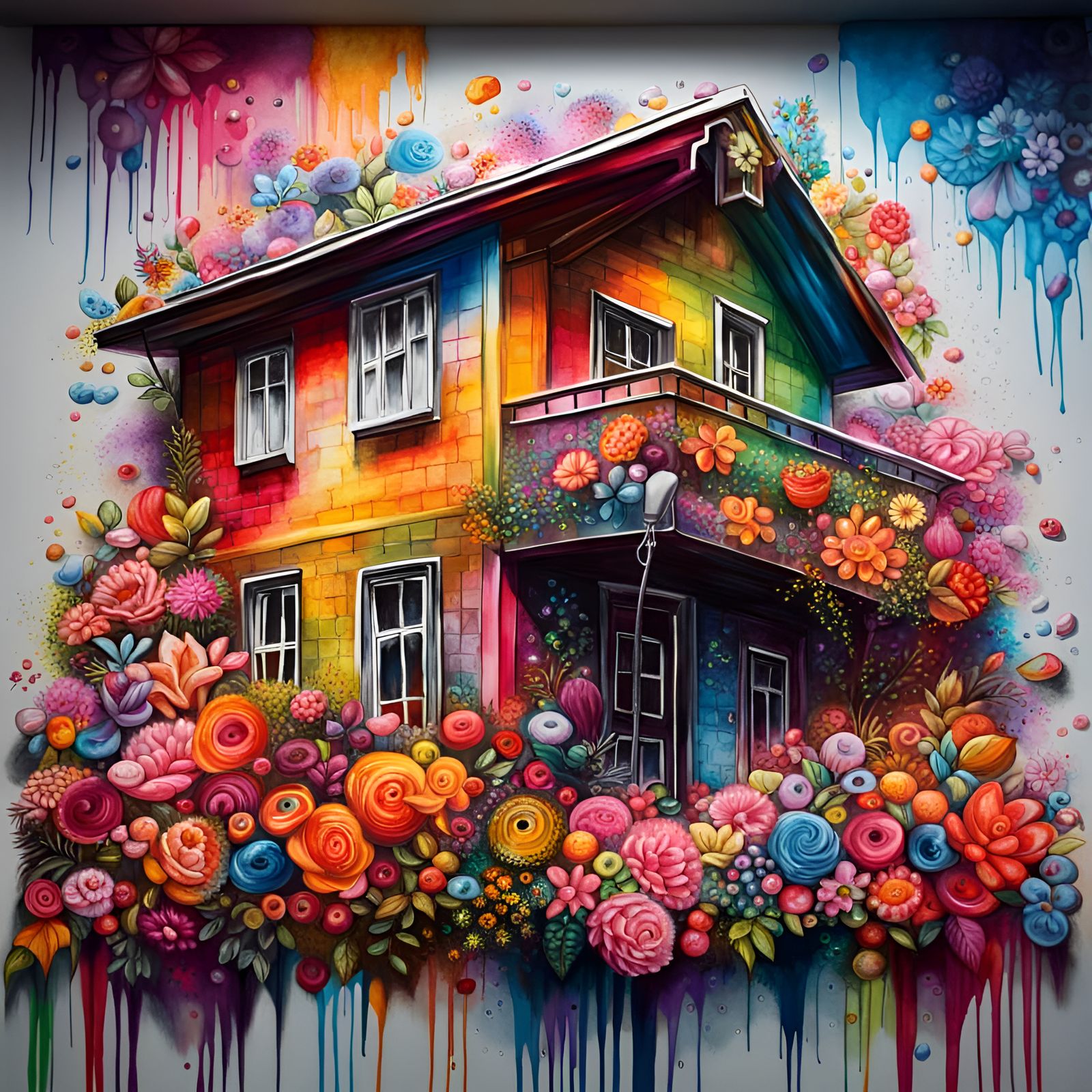 A house covered with flowers  by @premium