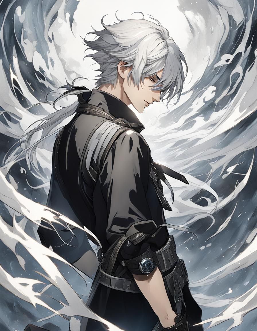 Boy with silver hair