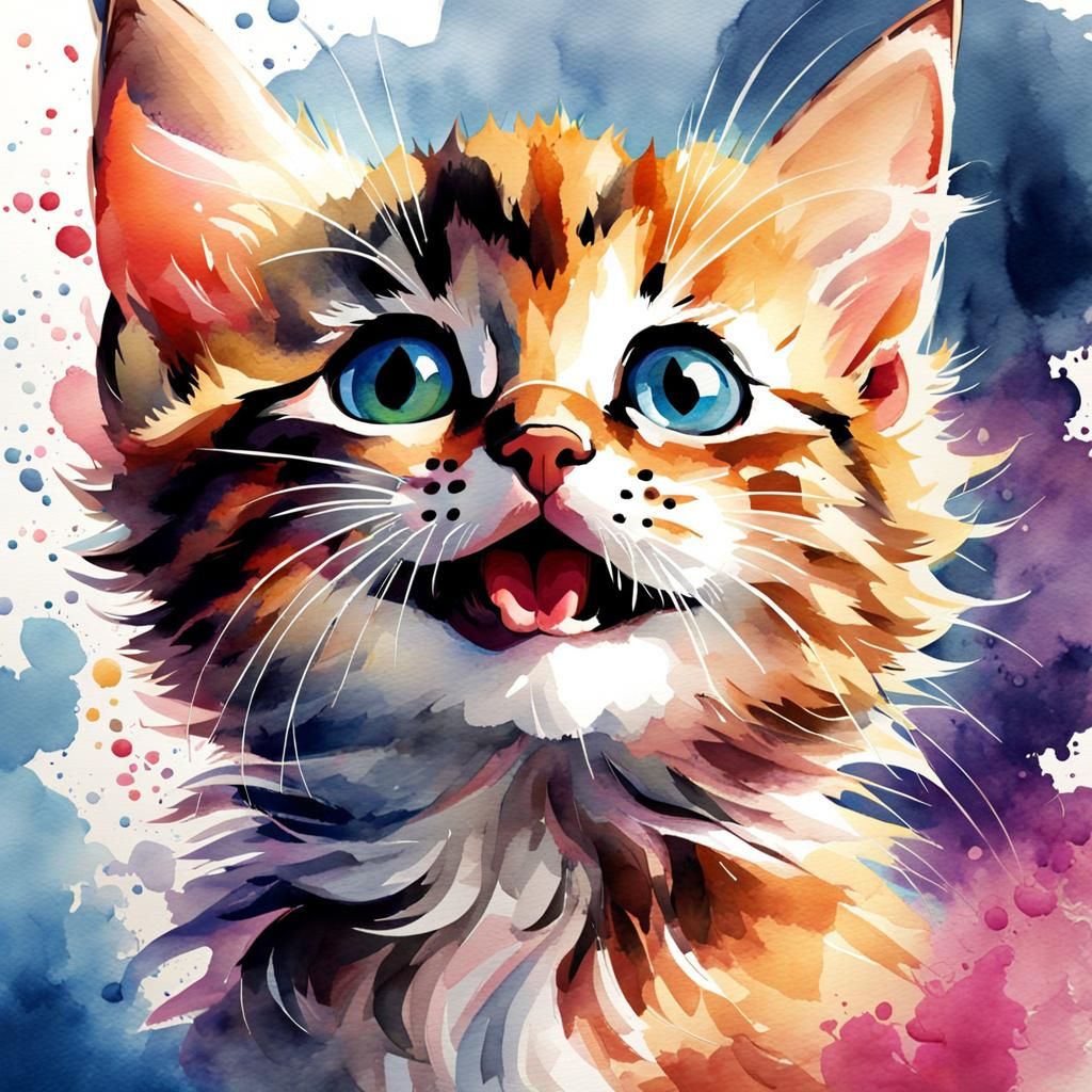 Happy kitten  by @BlueQuill