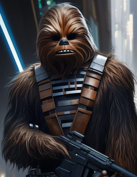 Chewbacca Poses For Portrait During Battle - AI Generated Artwork ...