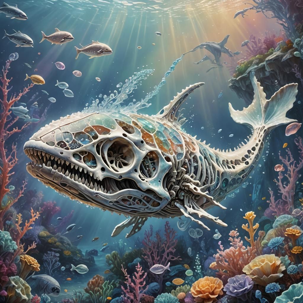 Skeleton Under Water  by @Poobah