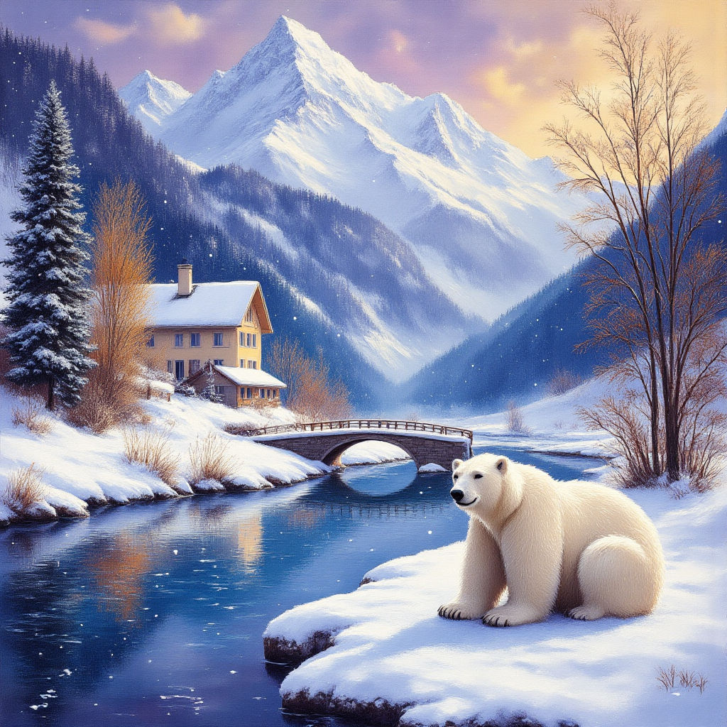 Polar Bear on the River