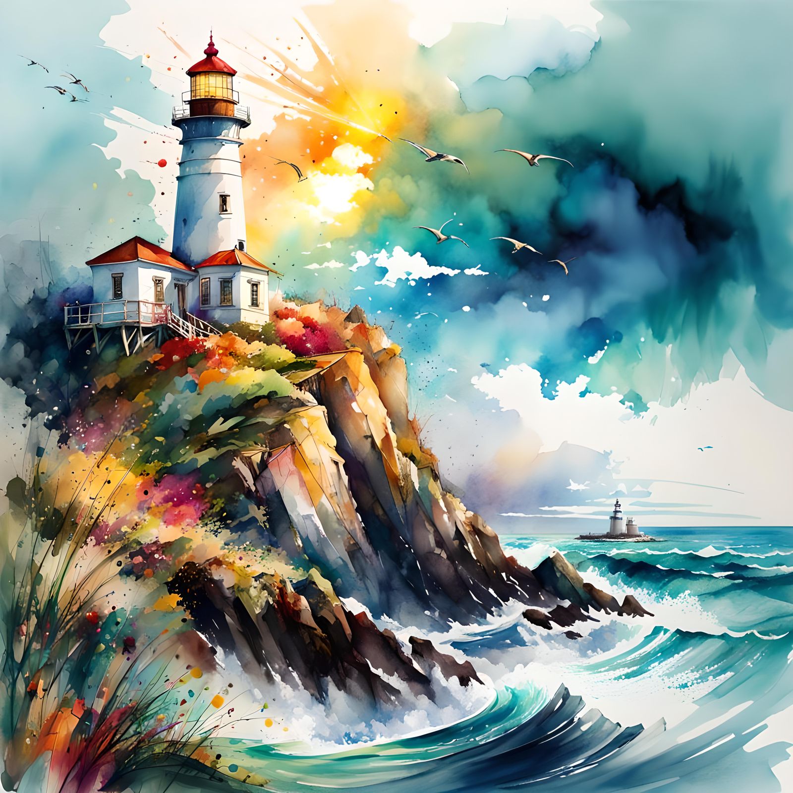 Bright lighthouse  by @Laevos