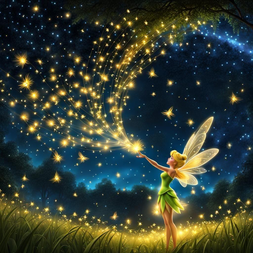 tinkerbell and her firefly friends
