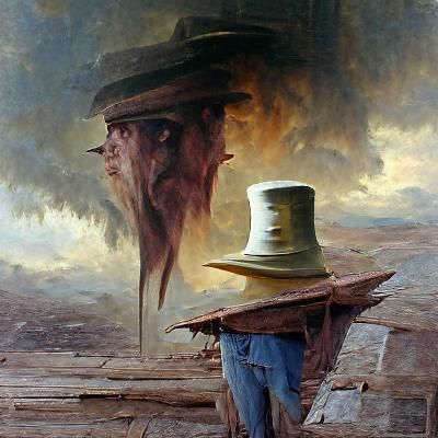 Angry man in a hat that is too tall