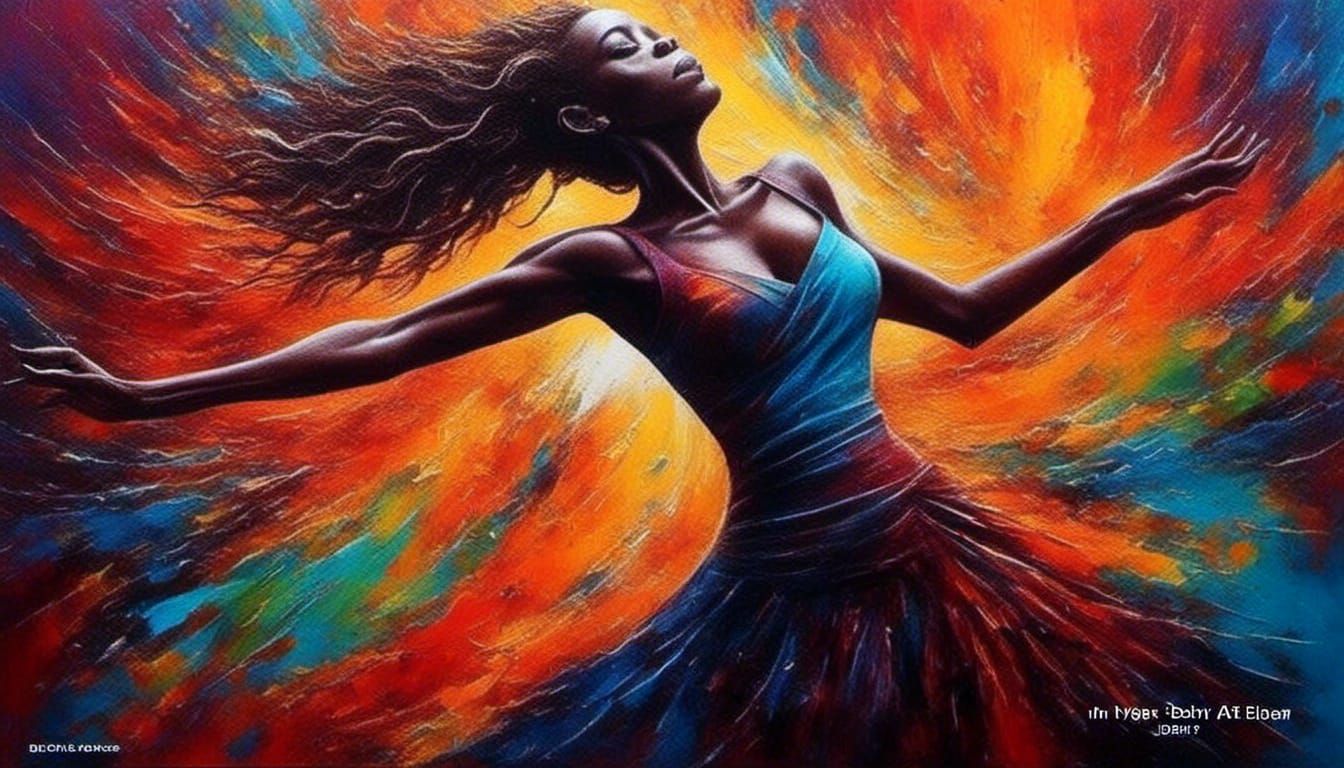 "Let's Dance" abstract art complementary colors fine details...