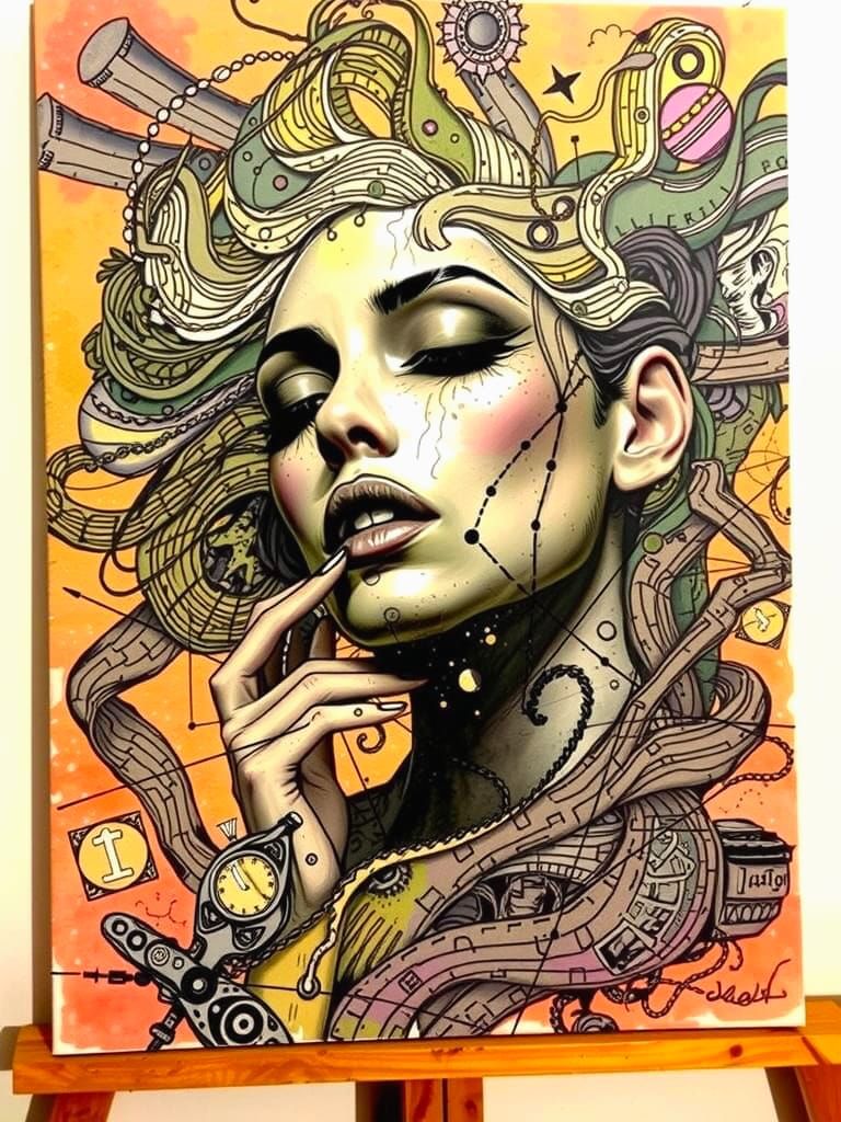 Surreal Abstract Portrait in Muted Pastels