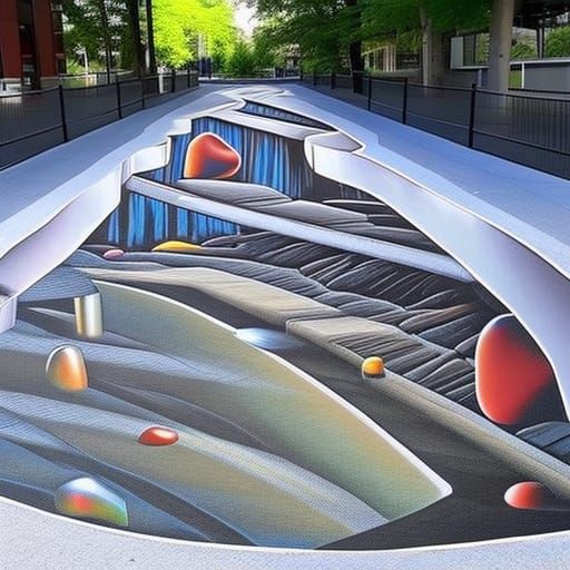 3D Optical Illusion Sidewalk Painting of Holographic 3D 🕳 R...