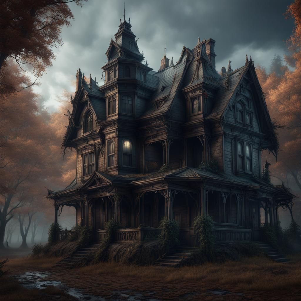 House, creepy haunted - AI Generated Artwork - NightCafe Creator