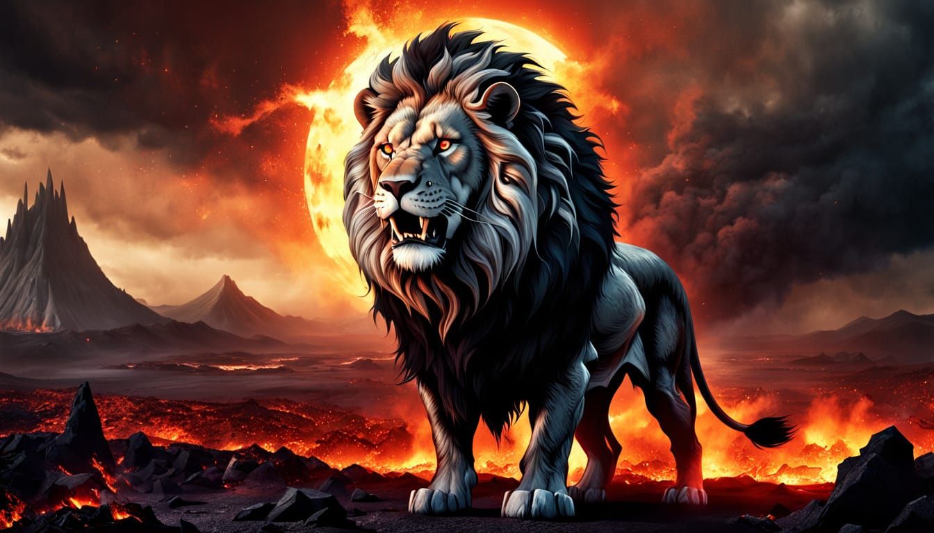 Terrifying Ashen Lion