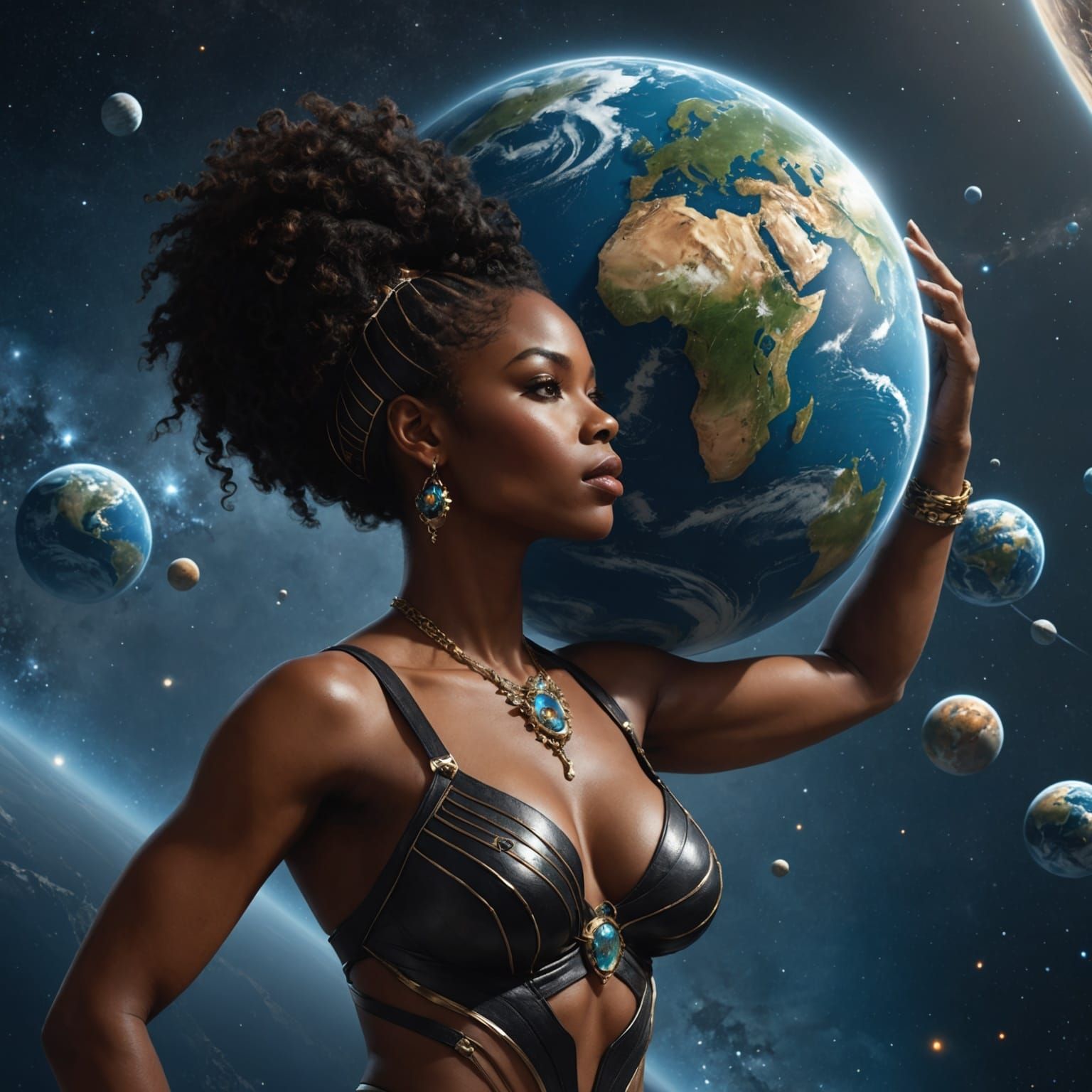The weight of the world on her shoulder