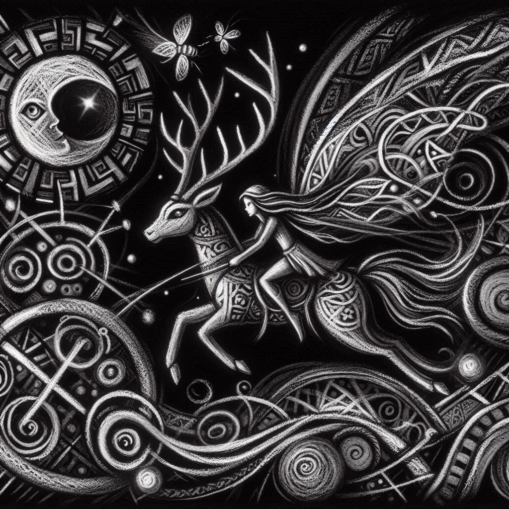 Fairy Girl riding Reindeer