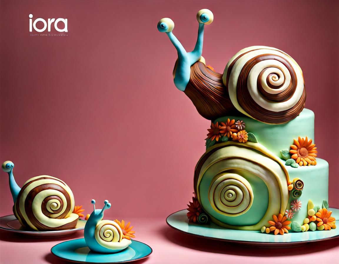 Snail family cake by Iora chef - AI Generated Artwork - NightCafe Creator