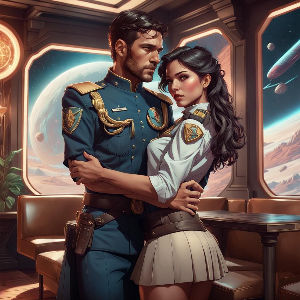 Scifi romance couple