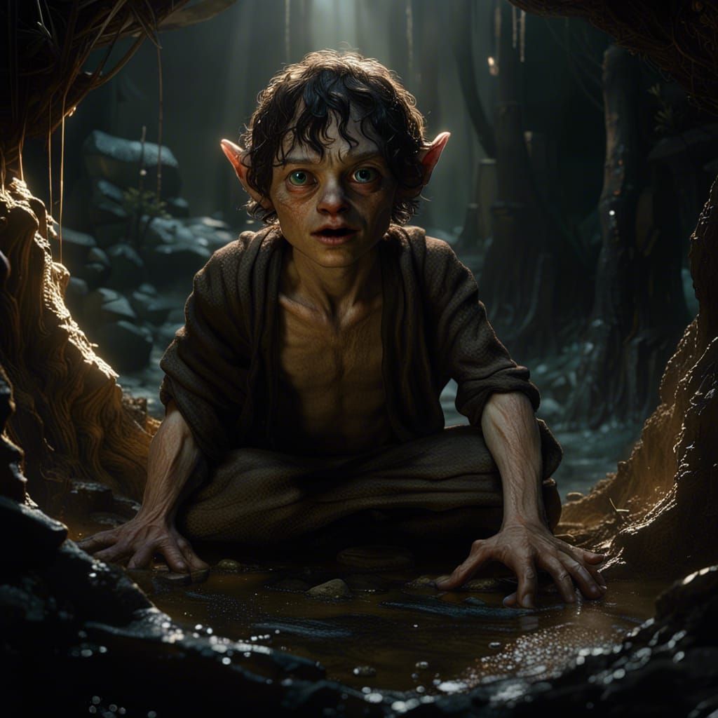 Lord of the rings Frodo as Gollum Corrupted Frodo - AI Generated ...