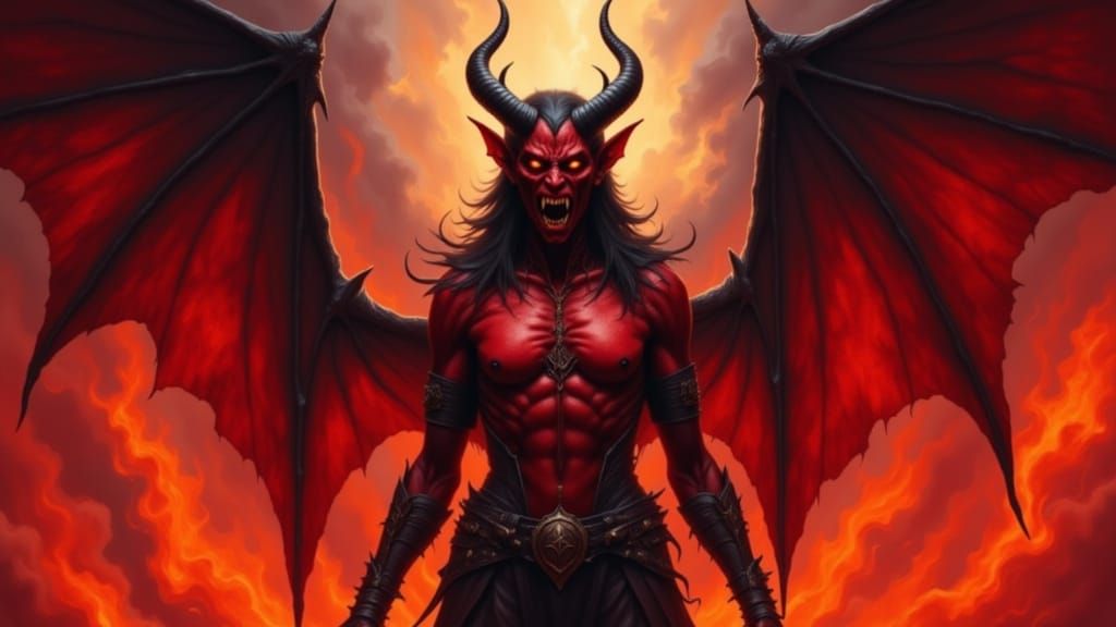 Terrifying Demon Queen Screaming in Hellish Depths