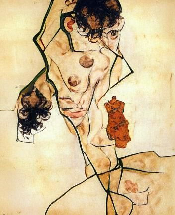Egon Schiele 
Nude self-portrait