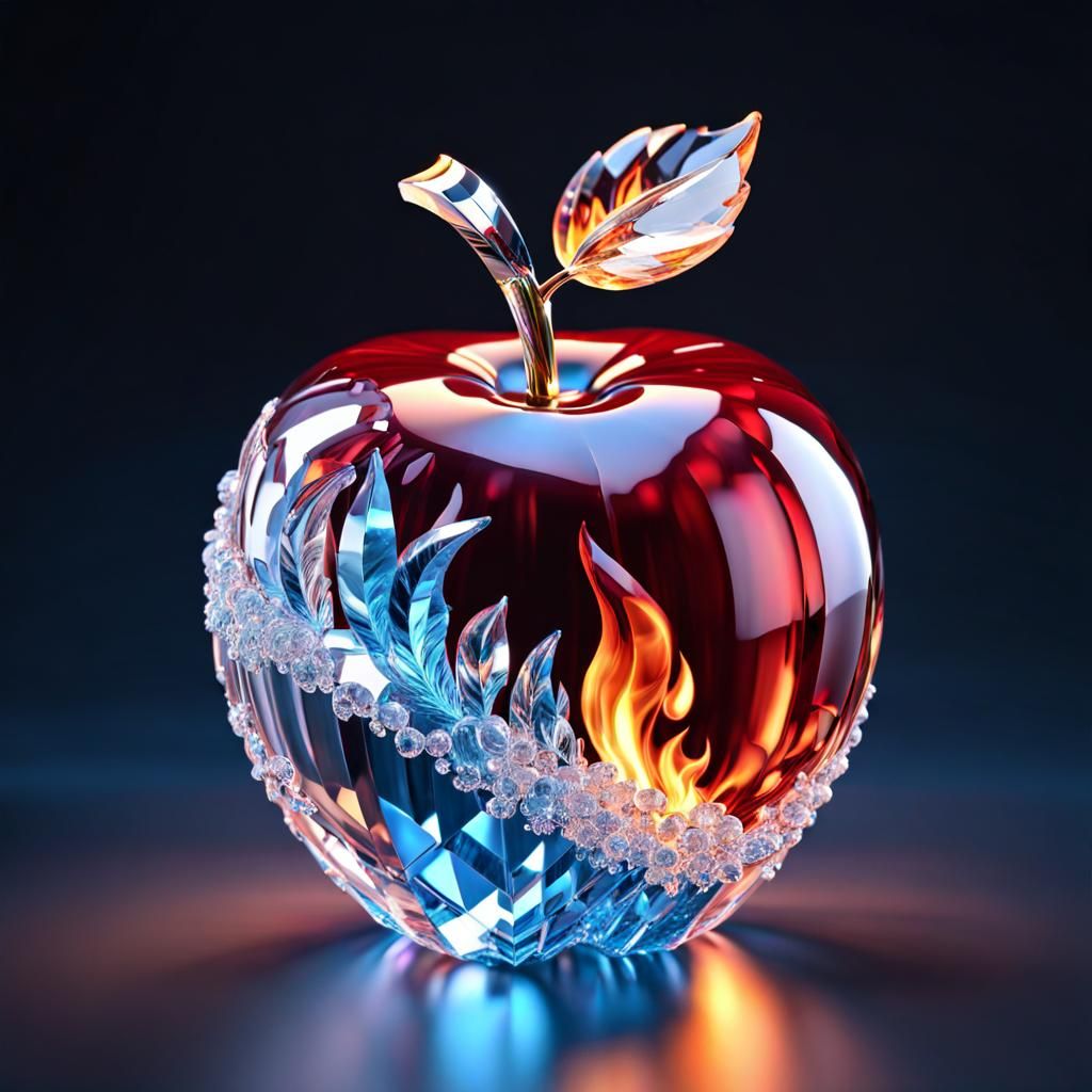 Fire & Ice Crystal Apple  by @Heathen
