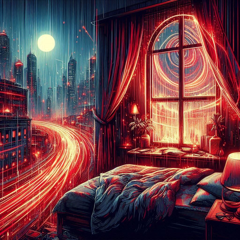 Red lights flashing through the window in the rain Can you hear the sirens moan? Don't Let It Bring You Down